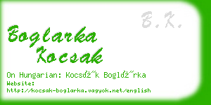 boglarka kocsak business card